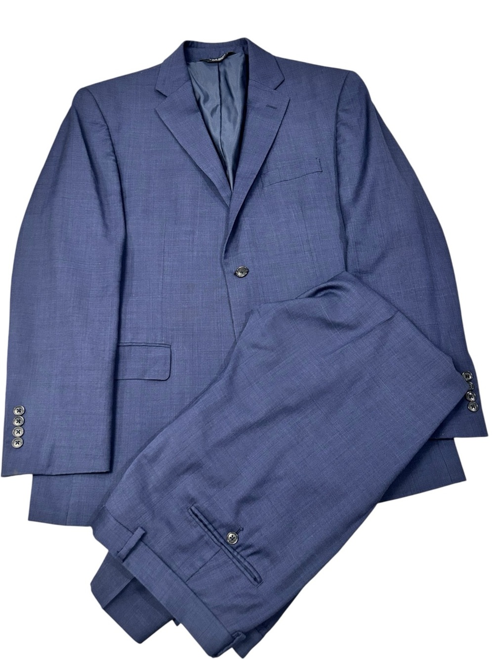 Jos. A. Bank Suit Wool Blue Fine Plaid 48R / 38x30 Formal Business Executive